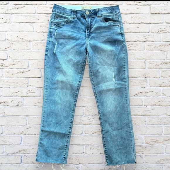 DEMOCRACY Jeans Womens Size 8 Blue Ab Technology Frayed Hem Casual - Picture 1 of 4